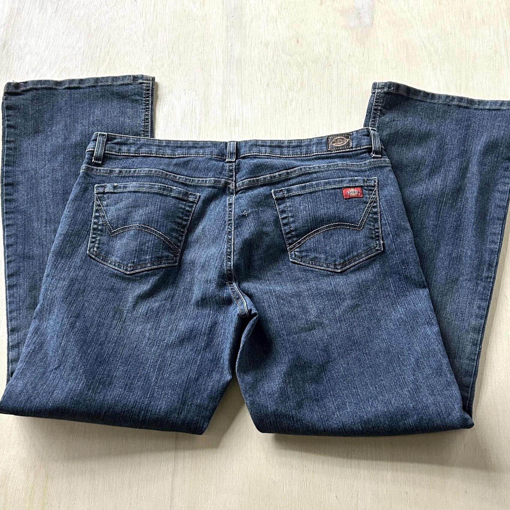 Dickies Dickies Jeans Womens 12 Reg Medium Wash Blue Denim Relaxed Straight Stretch Size 26" / US 2 / IT 38 - 5 Thumbnail