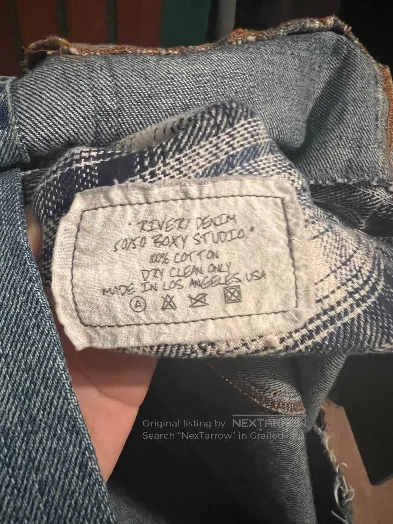 Greg Lauren Greg Lauren Loose denim plaid patchwork shirt Size US S / EU 44-46 / 1 - 2 Thumbnail