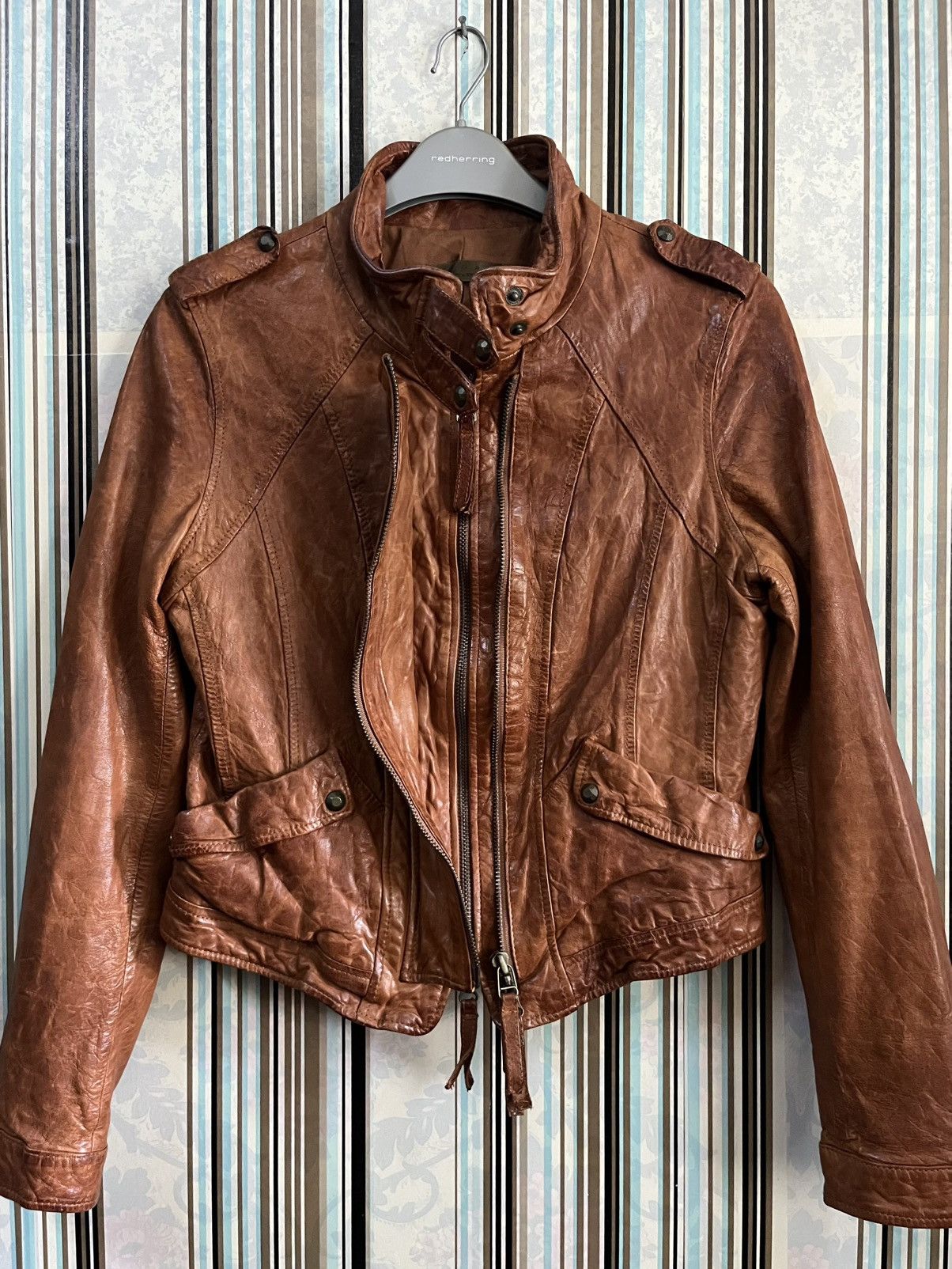 Japanese Brand 1990s GOA sheepskin panelling bikers leather #H3 Size M / US 6-8 / IT 42-44 - 4 Thumbnail