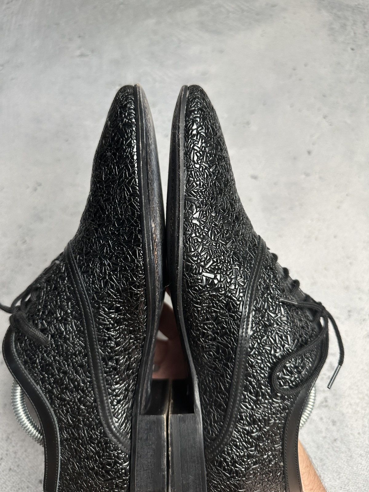 Genuine Leather Eveet Made in Italy Textured Black Derby Shoes Vero Cuoio Size US 9 / EU 42 - 11 Thumbnail