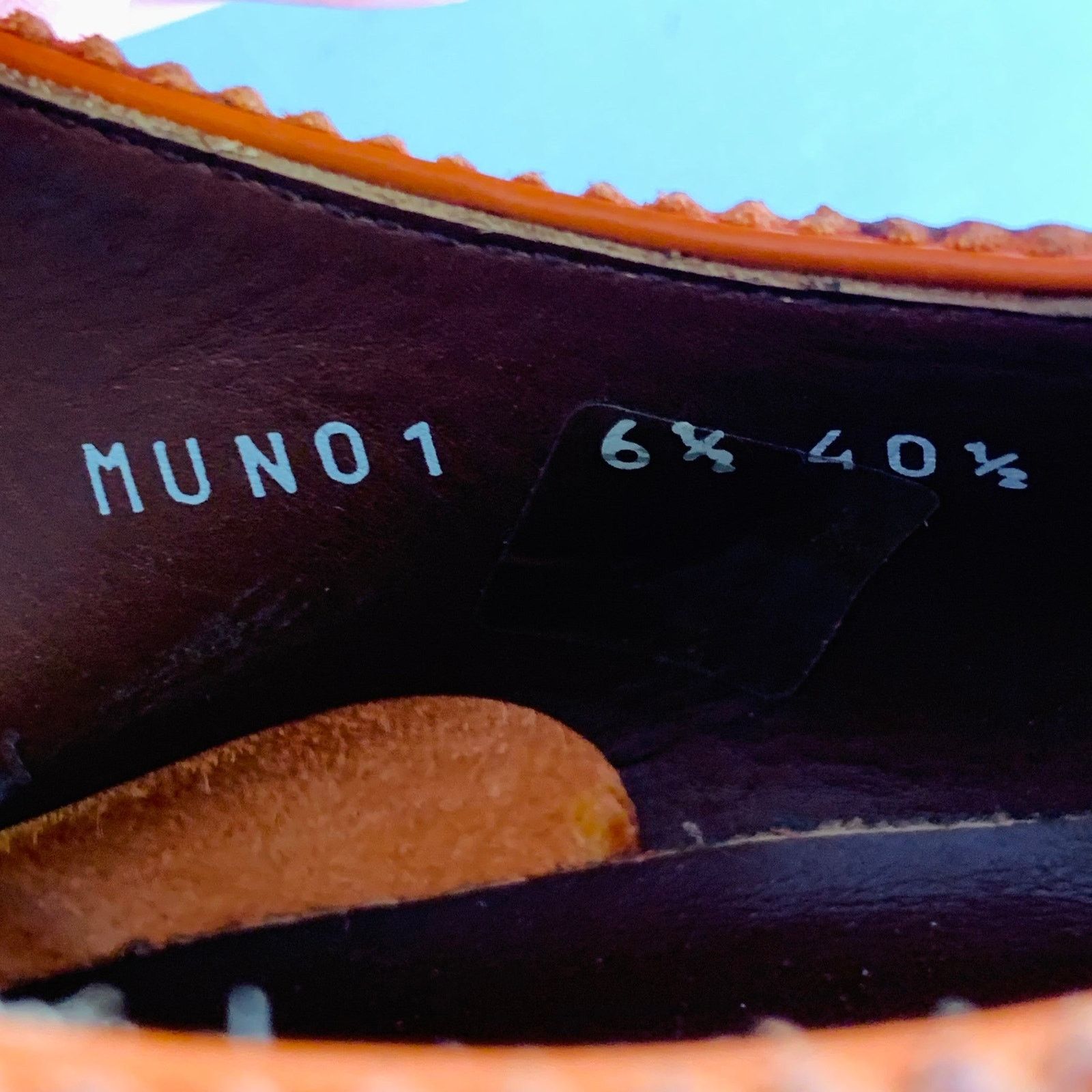Paul Smith 7.5 Orange Perforated Leather Wingtip Lace-Up Flexible Size US 7.5 / EU 40-41 - 8 Thumbnail