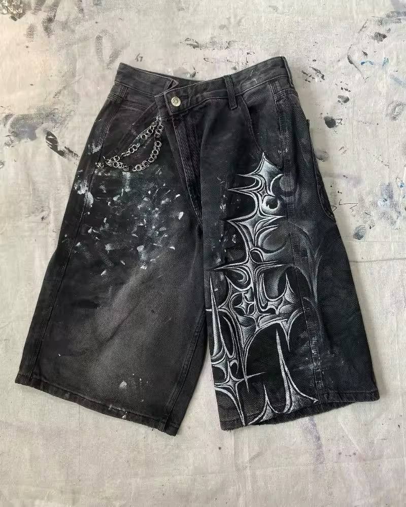 Japanese Brand × Vintage denim shorts with a design Size US 36 / EU 52 - 4 Thumbnail