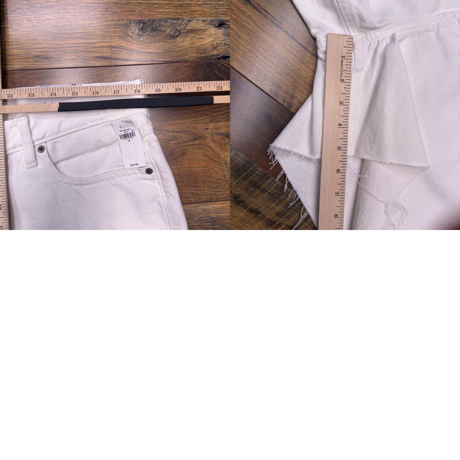Old Navy Old Navy Womens Slouchy Straight Cut Off Shorts 14 White High Rise New Size 36" / US 14 / IT 50 - 8 Thumbnail