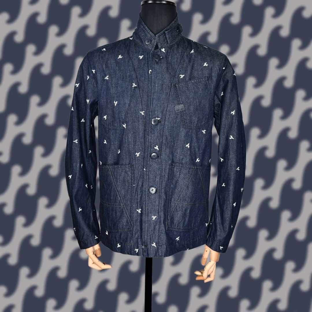 G-Star G-Star Raw Jacket Blazer Denim Embroidered 2XL Mens Shirt Size 48R - 1 Thumbnail
