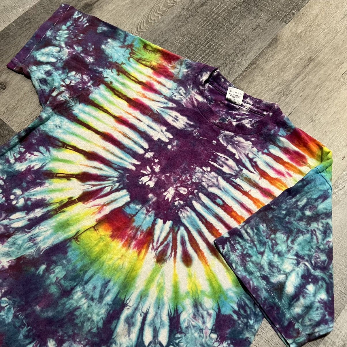 Fruit Of The Loom × Vintage VTG Psychedelic 1990s Rainbow Tie Dye Hippie Festival Shirt Size US L / EU 52-54 / 3 - 3 Thumbnail