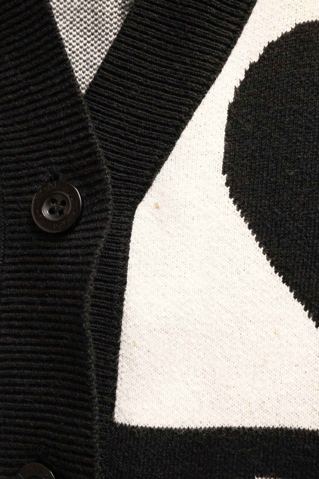 Lazy Oaf Black White Heart Smiley Graphic Button Cardigan, Women's — image 4 of 6