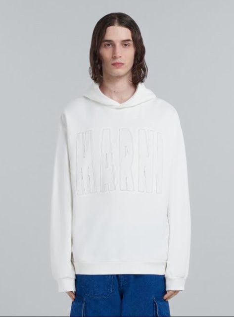 o1w1db11024 Logo Hoodie in White