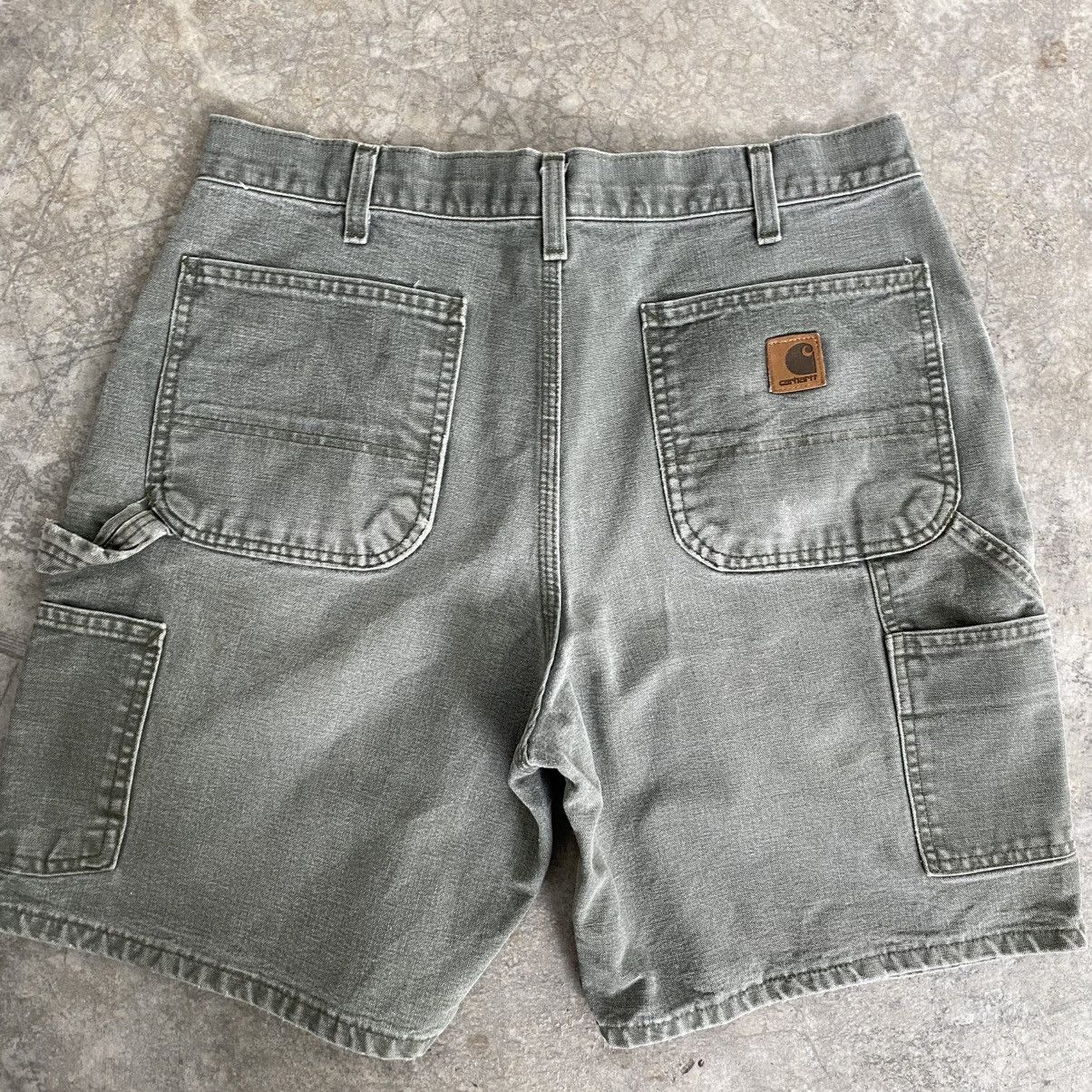 Carhartt VTG Carhartt Faded Moss Green Carpenter Baggy Shorts Jorts Size US 34 / EU 50 - 3 Thumbnail