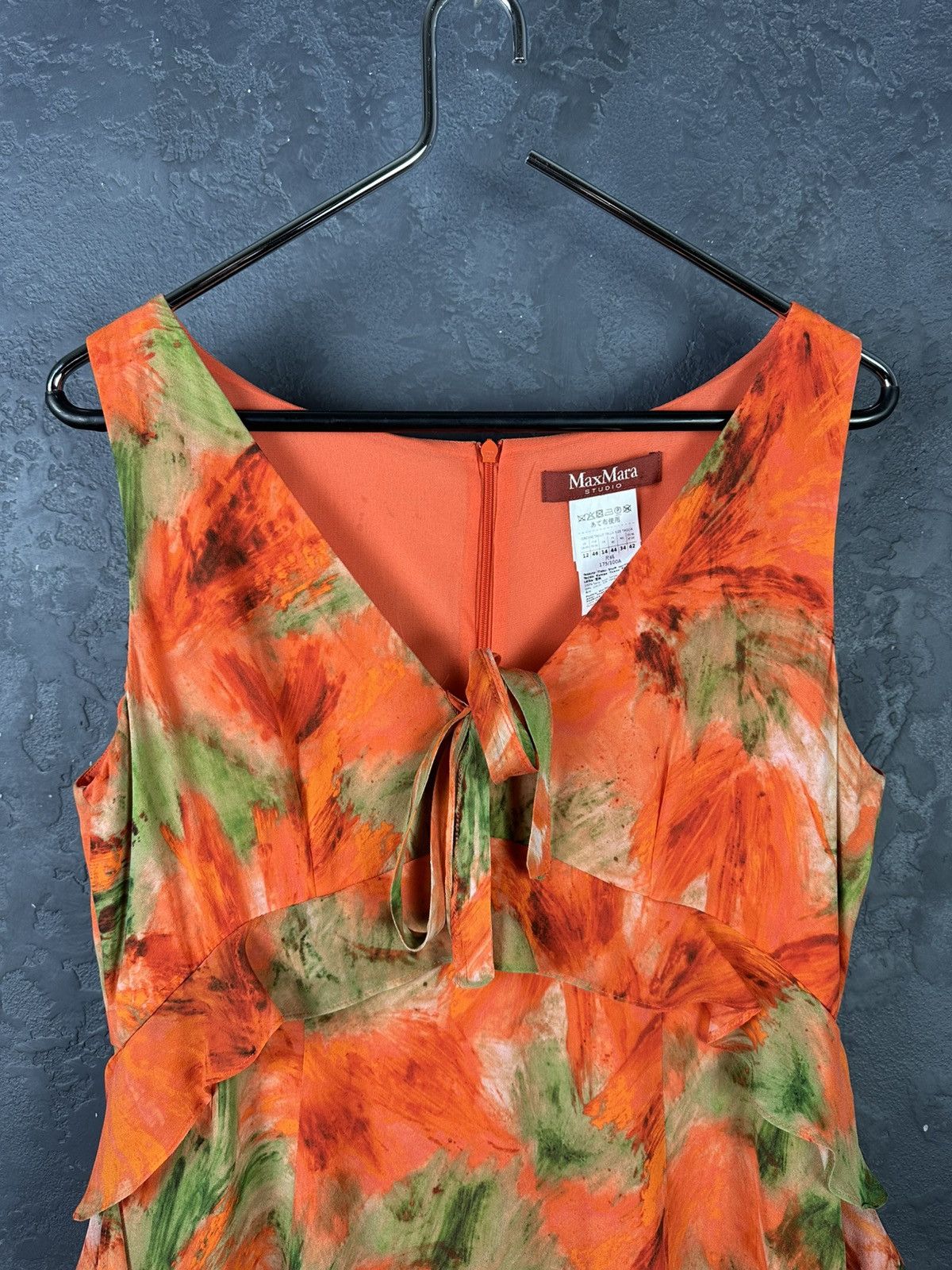 Max Mara RRP800$ Women’s Max Mara Studio Silk Midi Dress Floral Print Size XL / US 12-14 / IT 48-50 - 4 Thumbnail