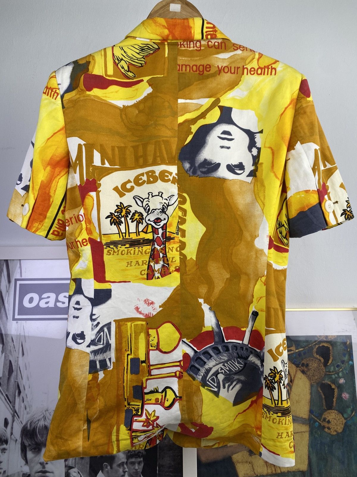 Japanese Brand 90’s Iceberg Smoking Kills Short Sleeve Blazer Jacket Size S / US 4 / IT 40 - 11 Thumbnail