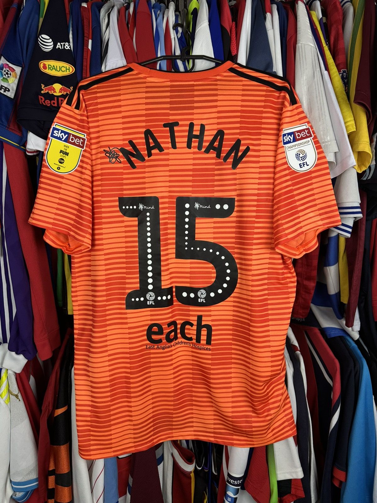 Adidas IPSWICH TOWN MATCH WORN JERSEY 2018 2019 ADIDAS NATHAN #15 Size US XL / EU 56 / 4 - 2 Thumbnail
