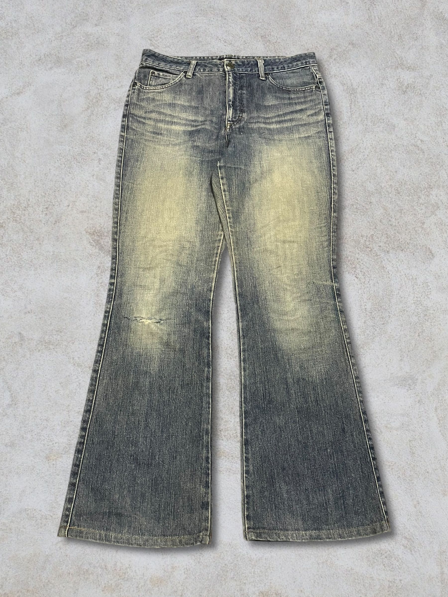 Japanese Brand Vintage Japanese Mrs.Jeana Mud Wash Flare Moms Jeans Size 32" / US 10 / IT 46 - 2 Thumbnail