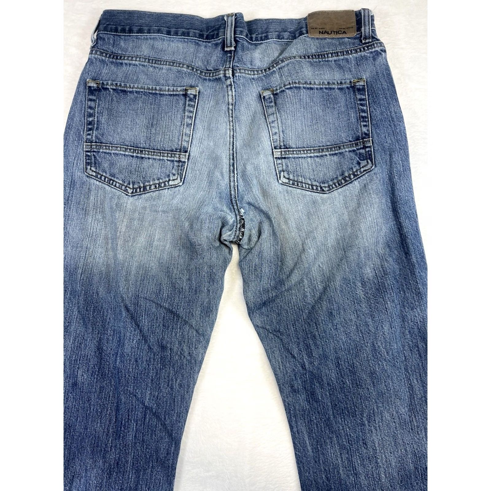 Nautica Nautica Jeans Relaxed Fit Straight 34x30 Denim Medium Wash Blue Logo 5-Pocket Mens Jeans Regular Mens Size US 34 / EU 50 - 6 Thumbnail