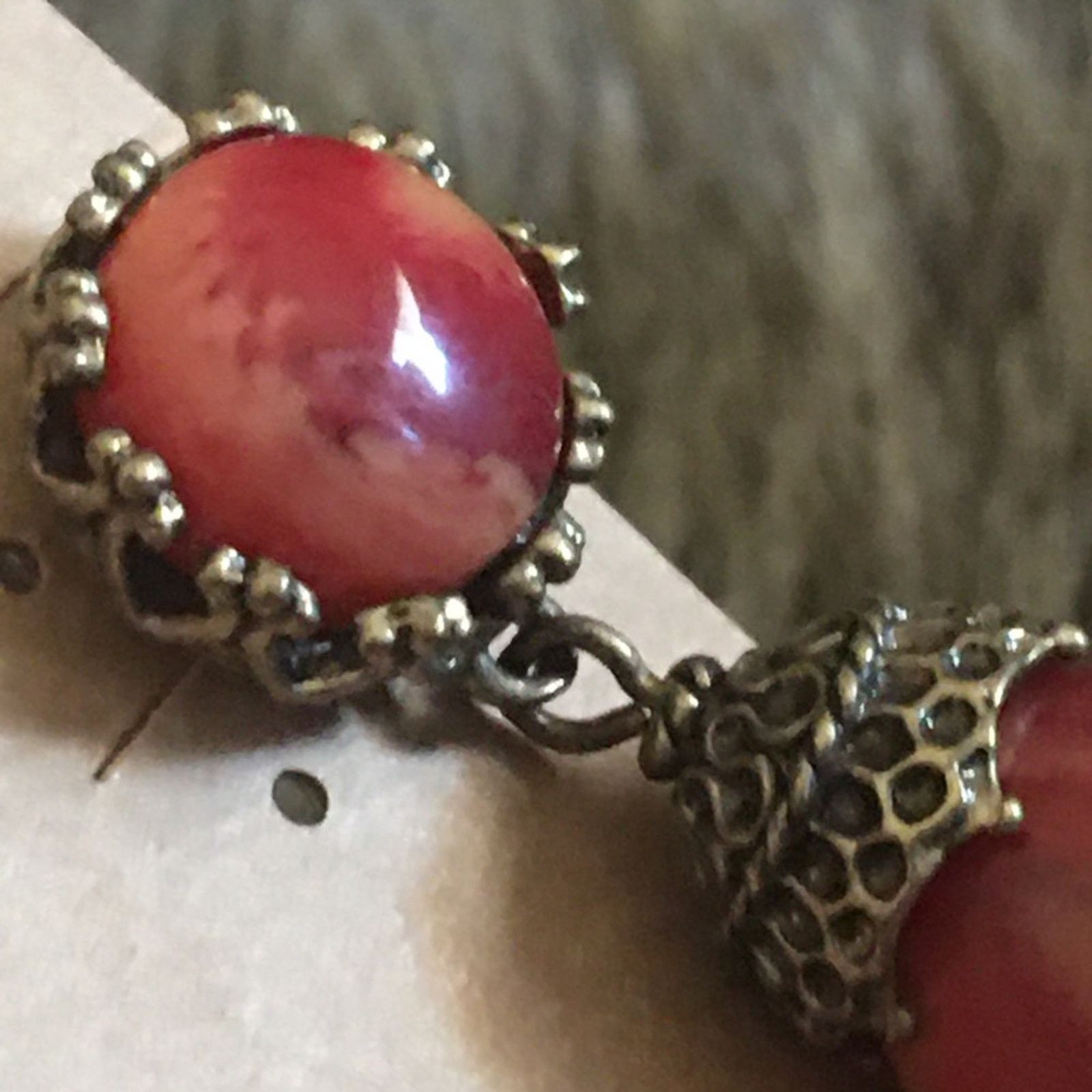 Jewelry Antique look brass setting glass drop earrings Size ONE SIZE - 3 Thumbnail