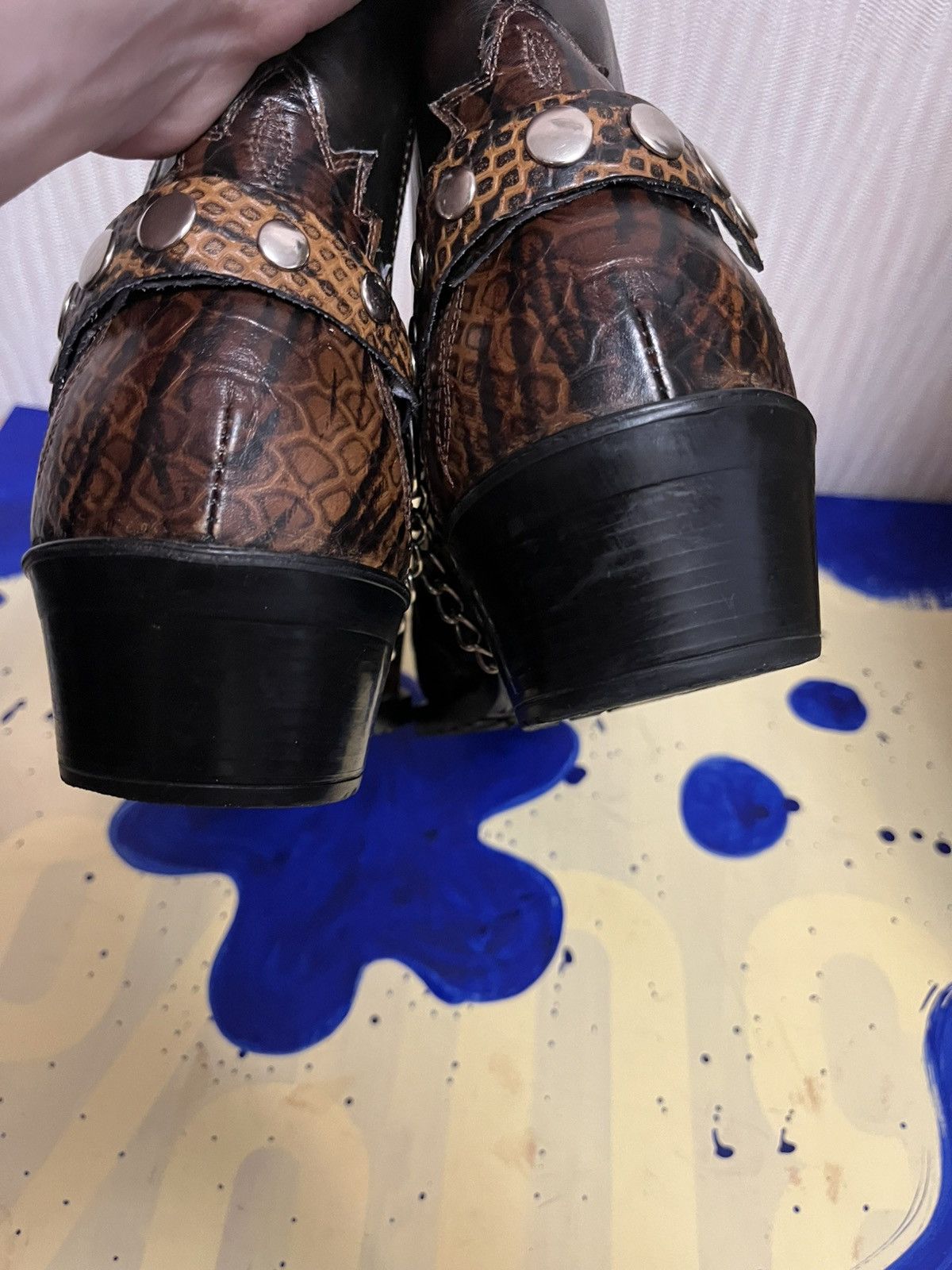 Other Western cowboy guidi type etor leather harness boots Size US 10.5 / EU 43-44 - 7 Thumbnail