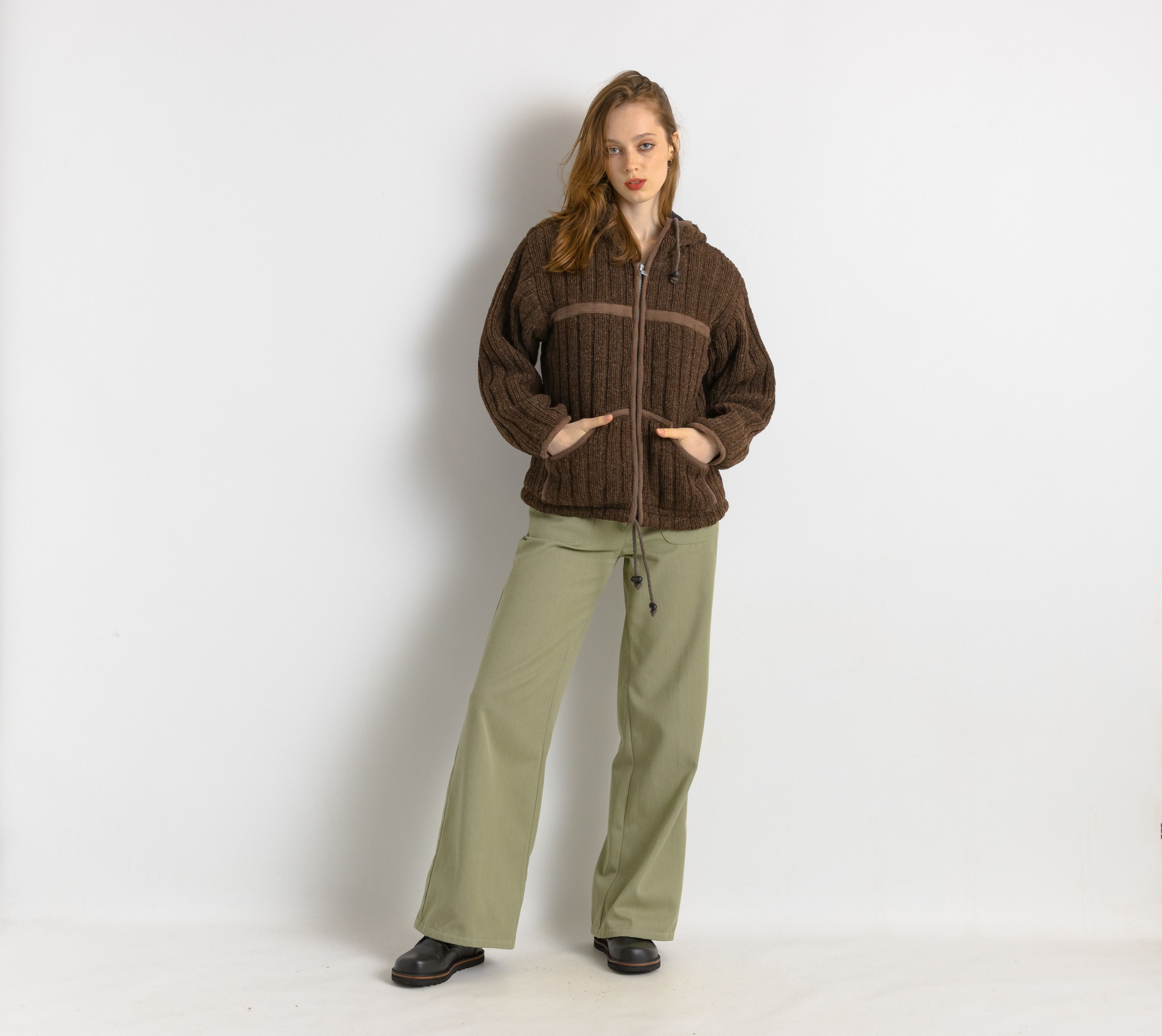 Other Nepal Handknitted Wool Sweater Knitwear Zip Jacket 7491 Size M / US 6-8 / IT 42-44 - 1 Thumbnail