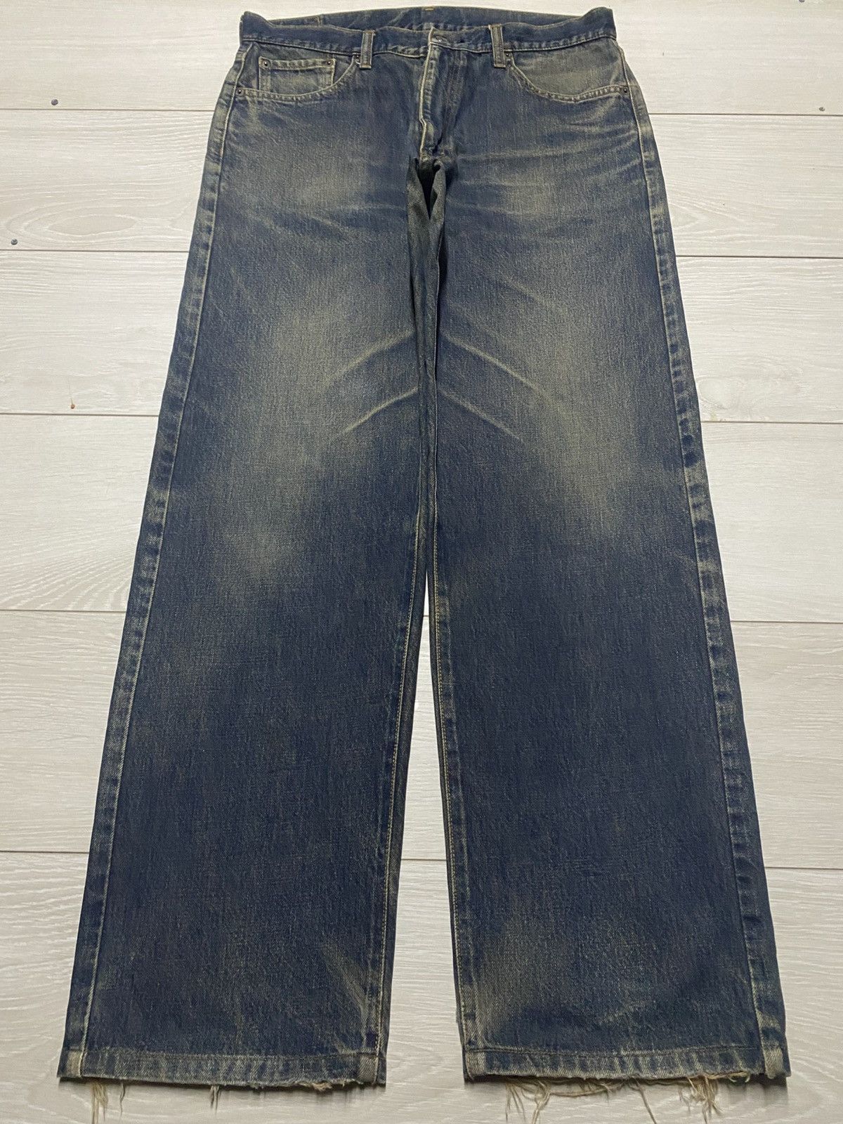 CDG by Comme des Garcons Casual Land Japan Brand Mud Wash Distressed Baggy Jeans Size US 34 / EU 50 - 1 Thumbnail