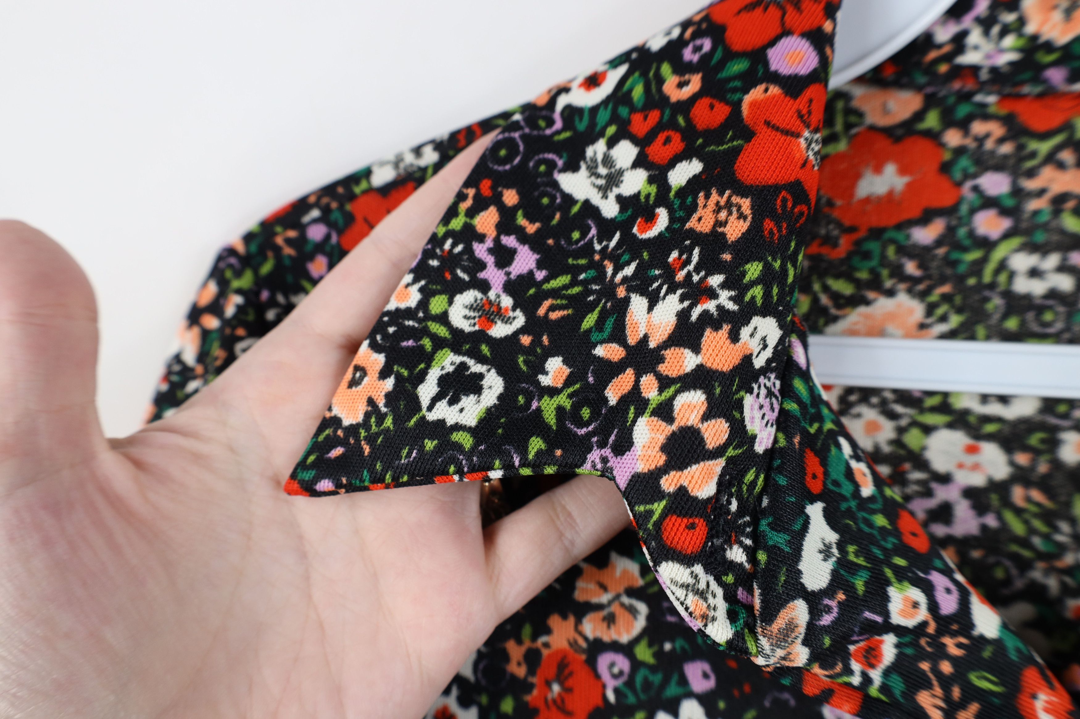 Vintage Vintage 60s 70s Streetwear Floral Knit Collared Button Shirt Size M / US 6-8 / IT 42-44 - 9 Thumbnail