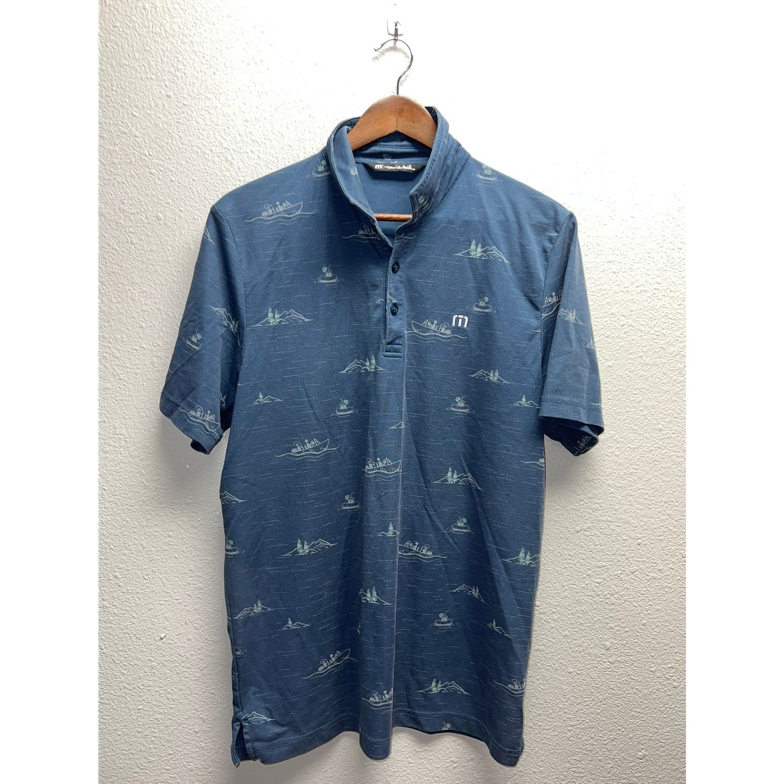 TravisMathew Travis Matthew Polo Shirt AOP Golf Forest Mountain Golfing M Size US M / EU 48-50 / 2 - 1 Thumbnail