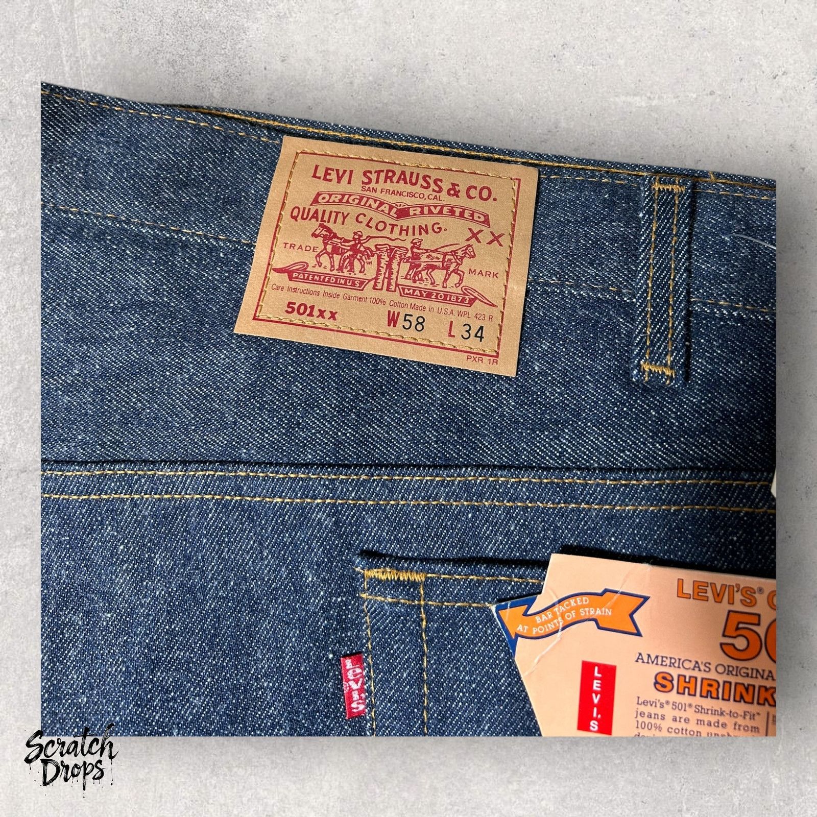 Levi's Vintage Levis 501xx Shrink-to-Fit Jeans USA Made W58 L34 NWT Size US 42 / EU 58 - 5 Thumbnail