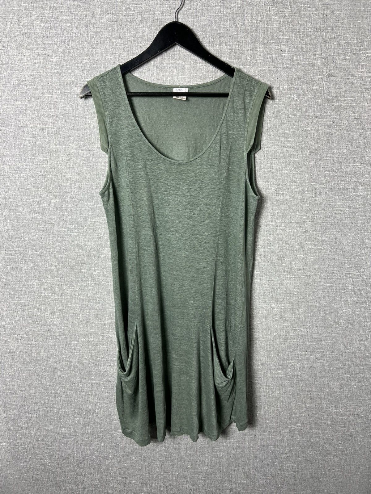 Transit TRANSIT PAR SUCH Linen Relaxed Sleeveless Blouson Midi Dress Size L / US 10 / IT 46 - 1 Thumbnail