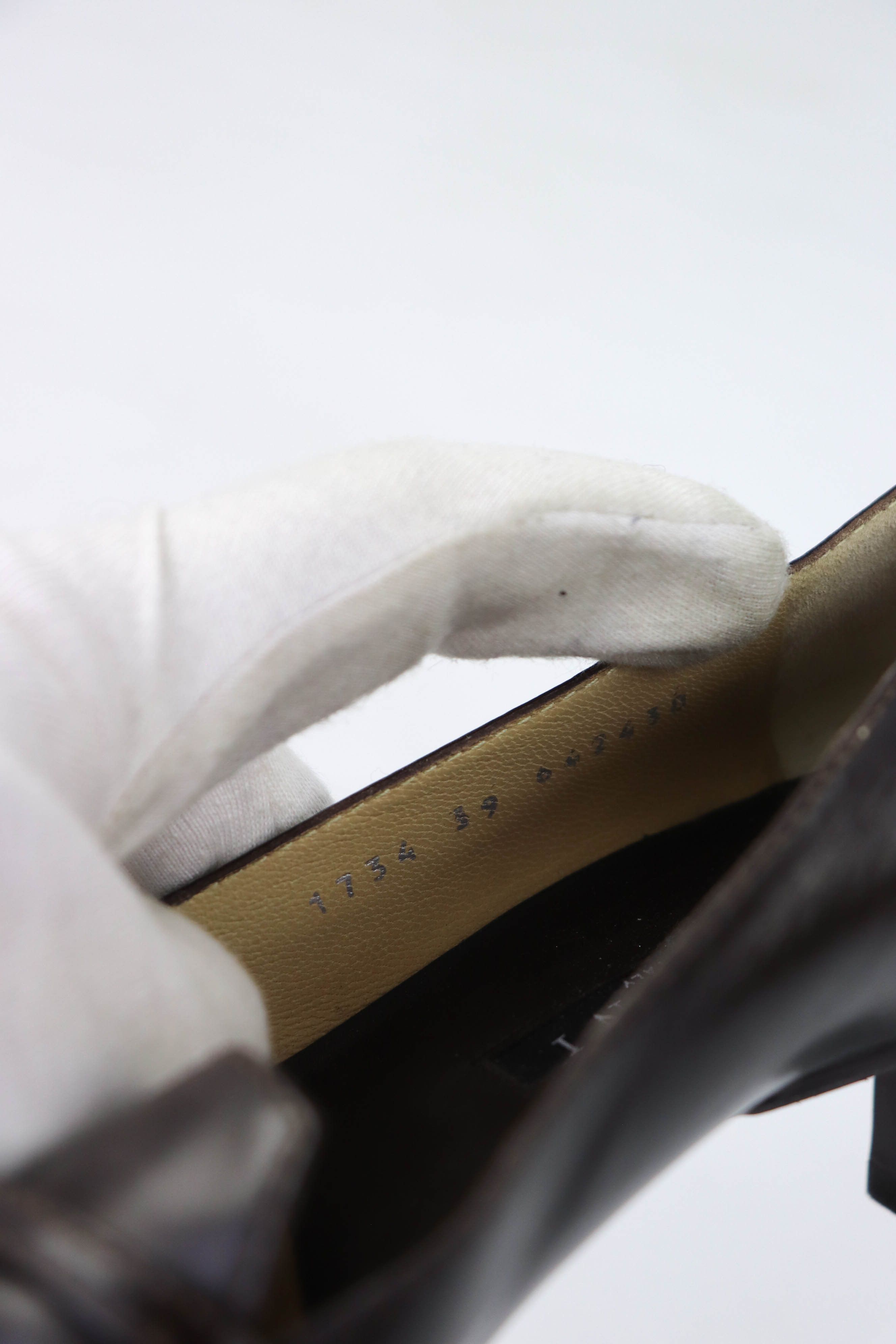 Pollini Vintage Pollini Made in Italy Brown Leather Square Toe Heels Size US 9 / IT 39 - 11 Thumbnail