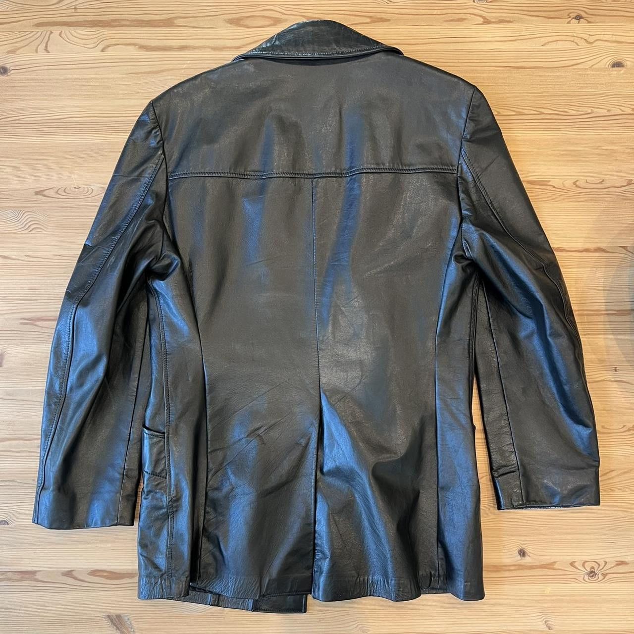 Other Men's Black Leather Jacket Vintage Size L/40 Size US L / EU 52-54 / 3 - 2 Thumbnail