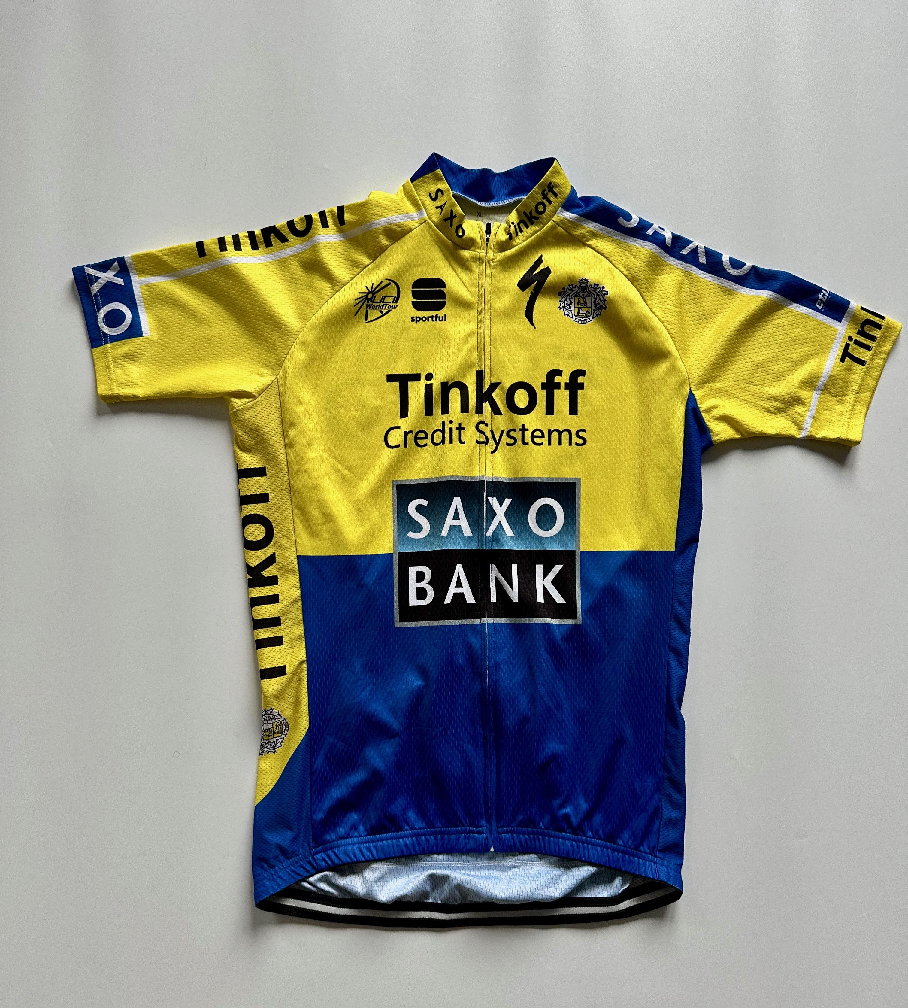 Tinkoff Saxo Bank Specialized Pro Team Cycling Jersey Shirt in Yellow, Men's