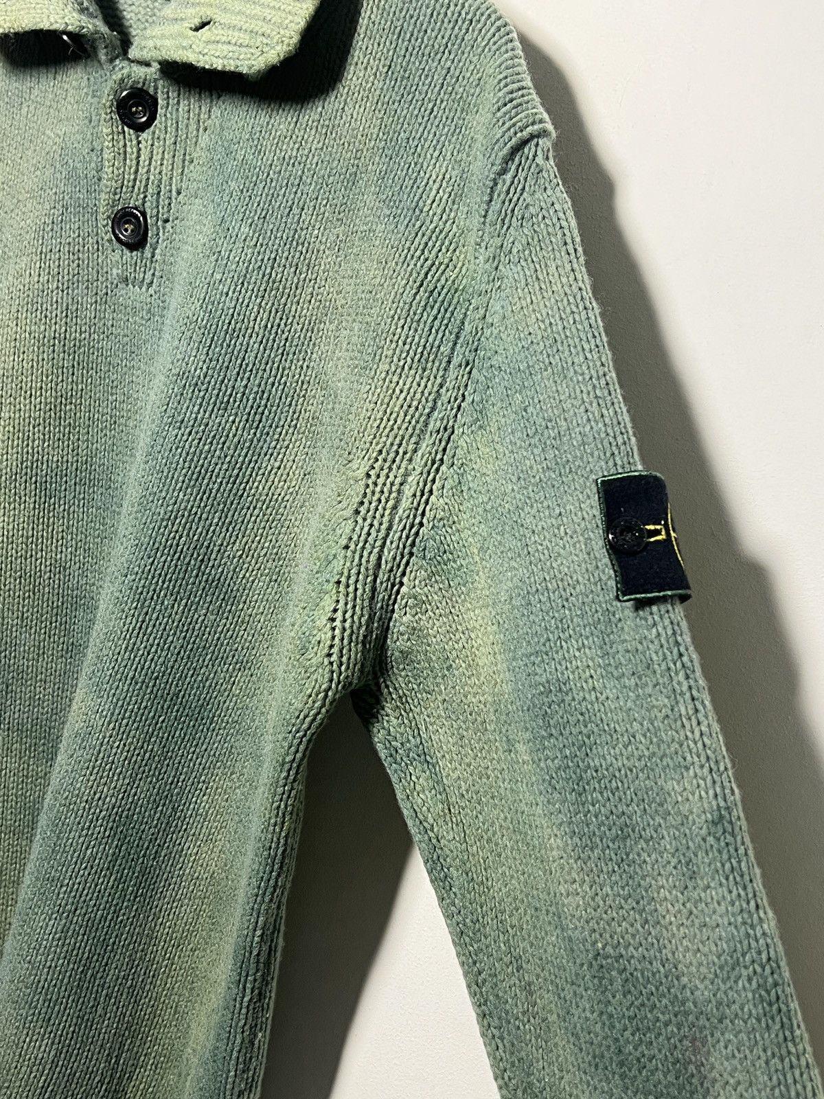 Stone Island Stone Island Chunky Overdyed Sweater – Vintage – Sage Green Size US M / EU 48-50 / 2 - 10 Thumbnail