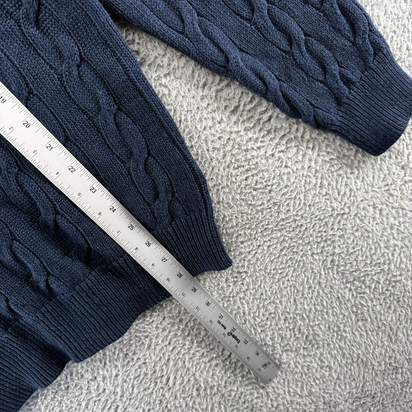 J.Crew J Crew Sweater Mens Large Blue Chunky Cable Knit Linen NEW Size US L / EU 52-54 / 3 - 5 Thumbnail