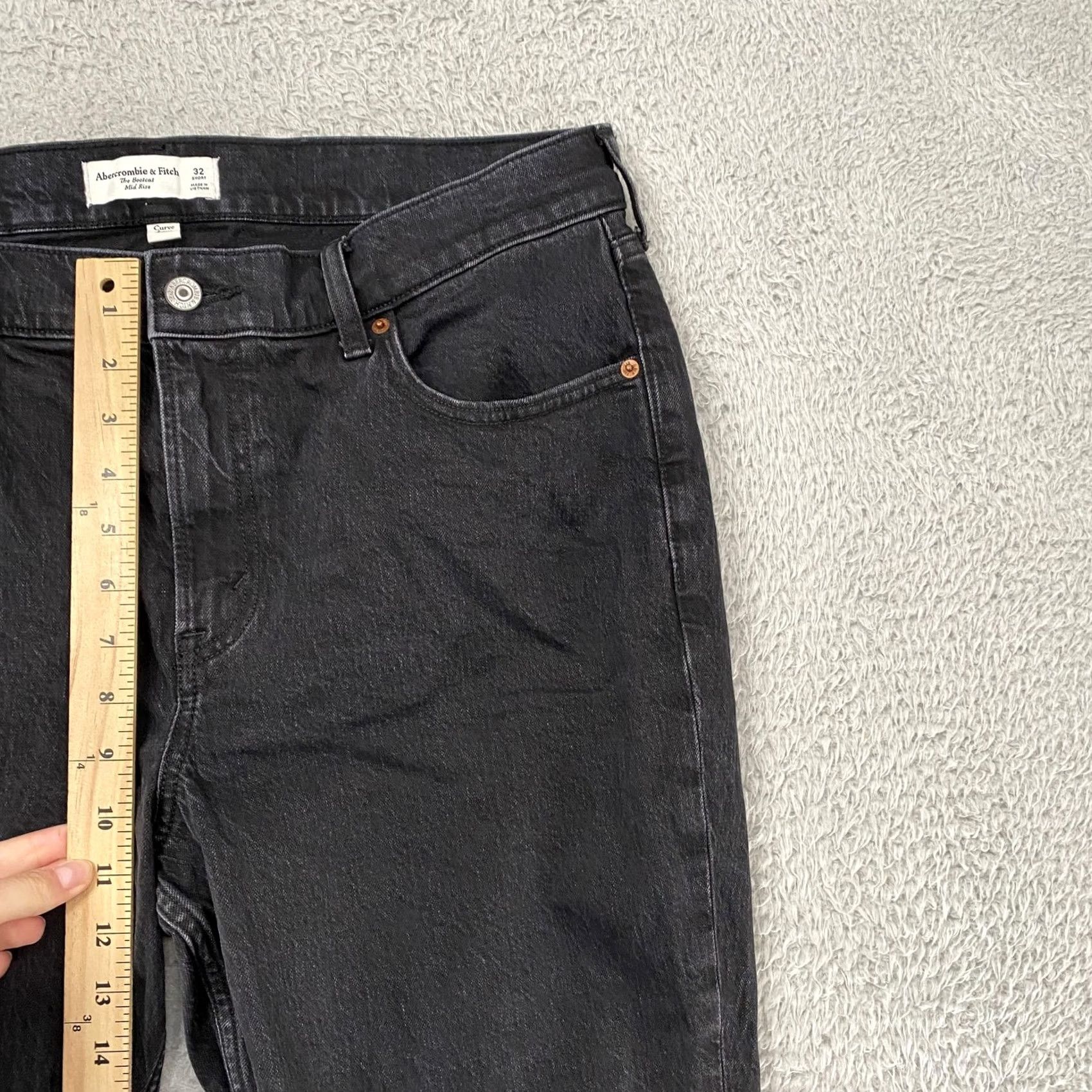 Abercrombie & Fitch Abercrombie & Fitch Jeans Bootcut Womens 32 Black Mid Rise Curve Love Denim Size 24" / US 00 / IT 34 - 7 Thumbnail