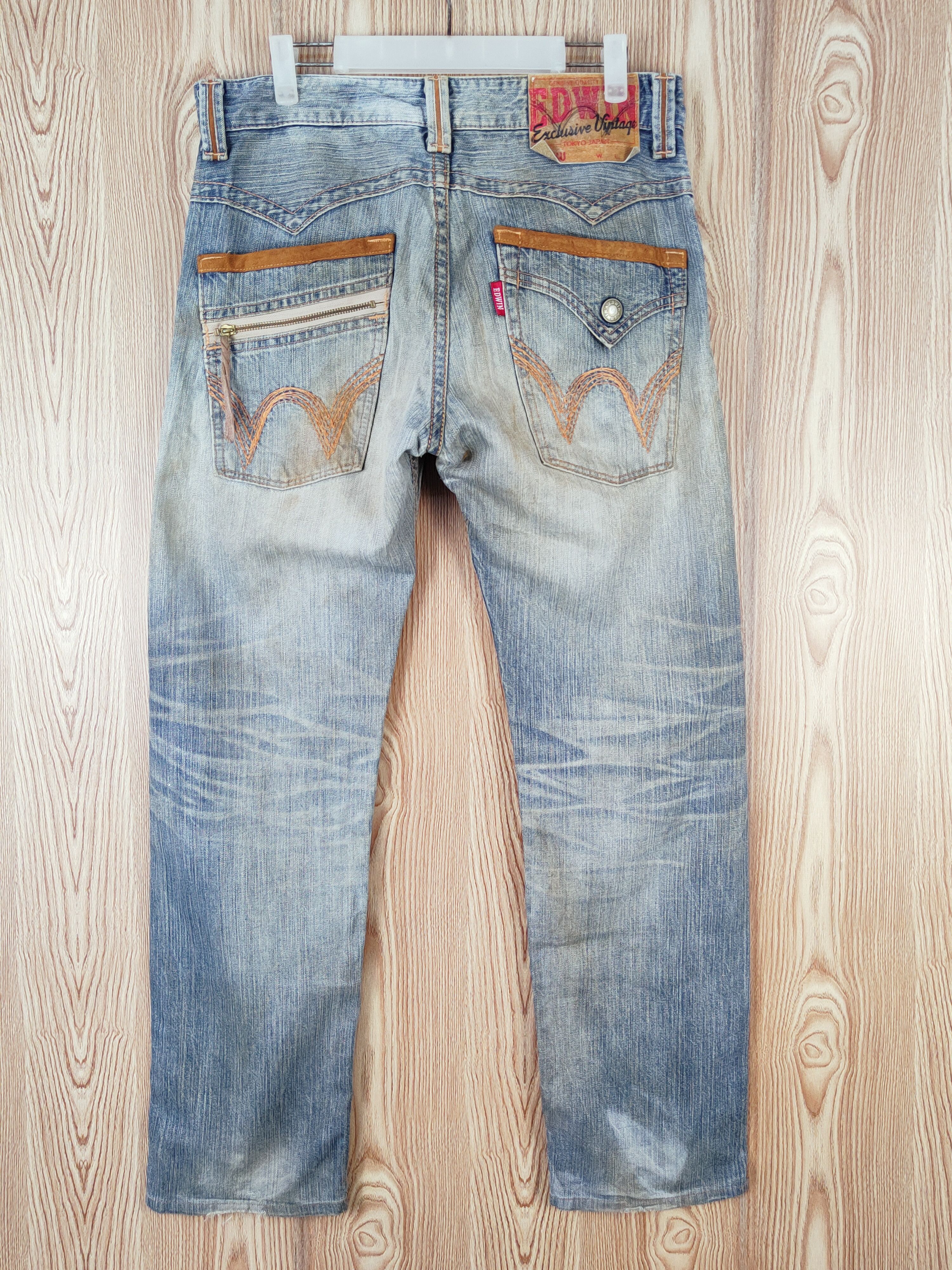 Edwin Edwin Blue Faded Distressed Ripped Jeans #W507 Size US 32 / EU 48 - 9 Thumbnail