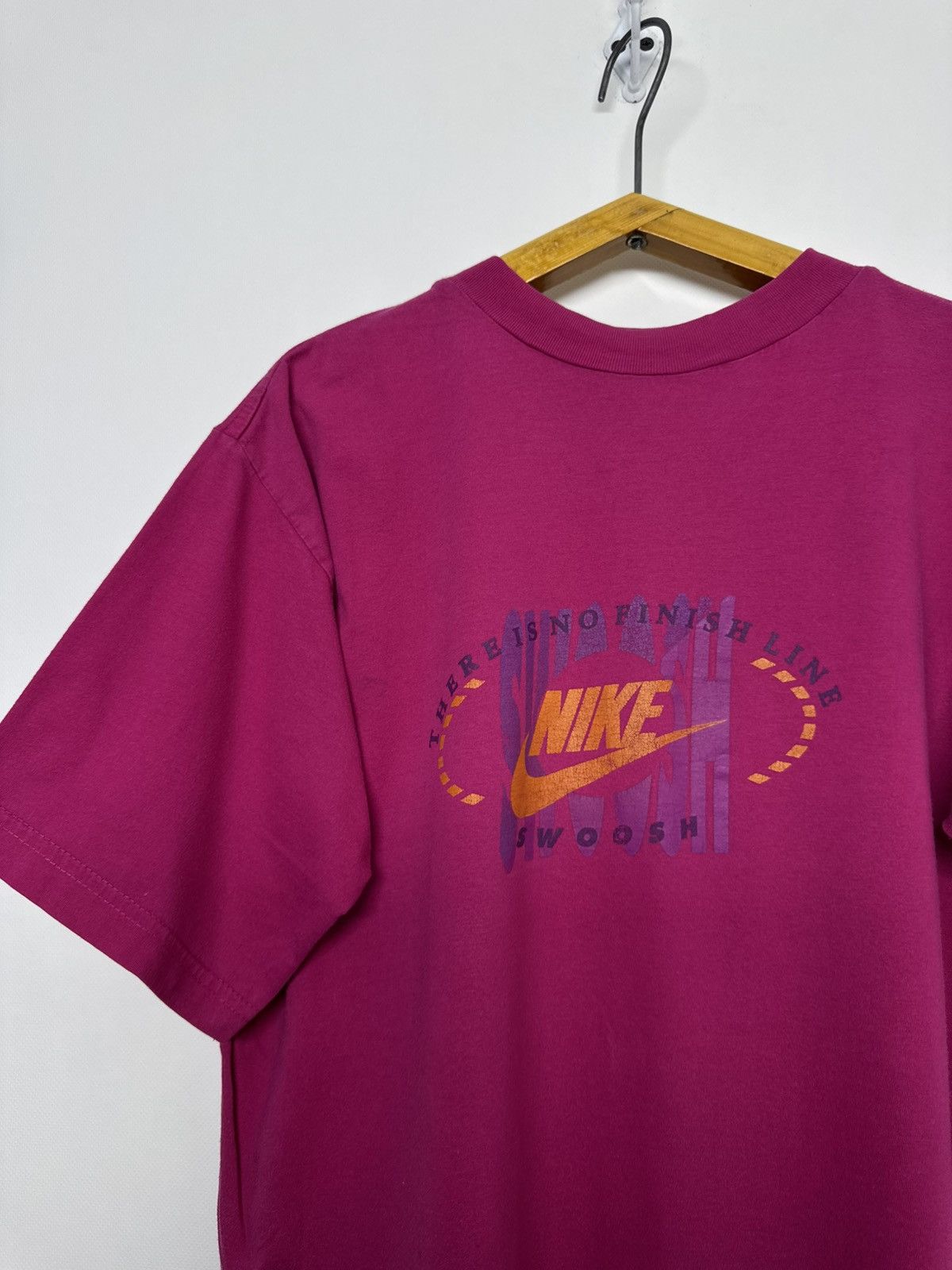 Nike Vintage 1980s Nike Blue Tag Swoosh Shirt Single Stitch Size US M / EU 48-50 / 2 - 6 Thumbnail