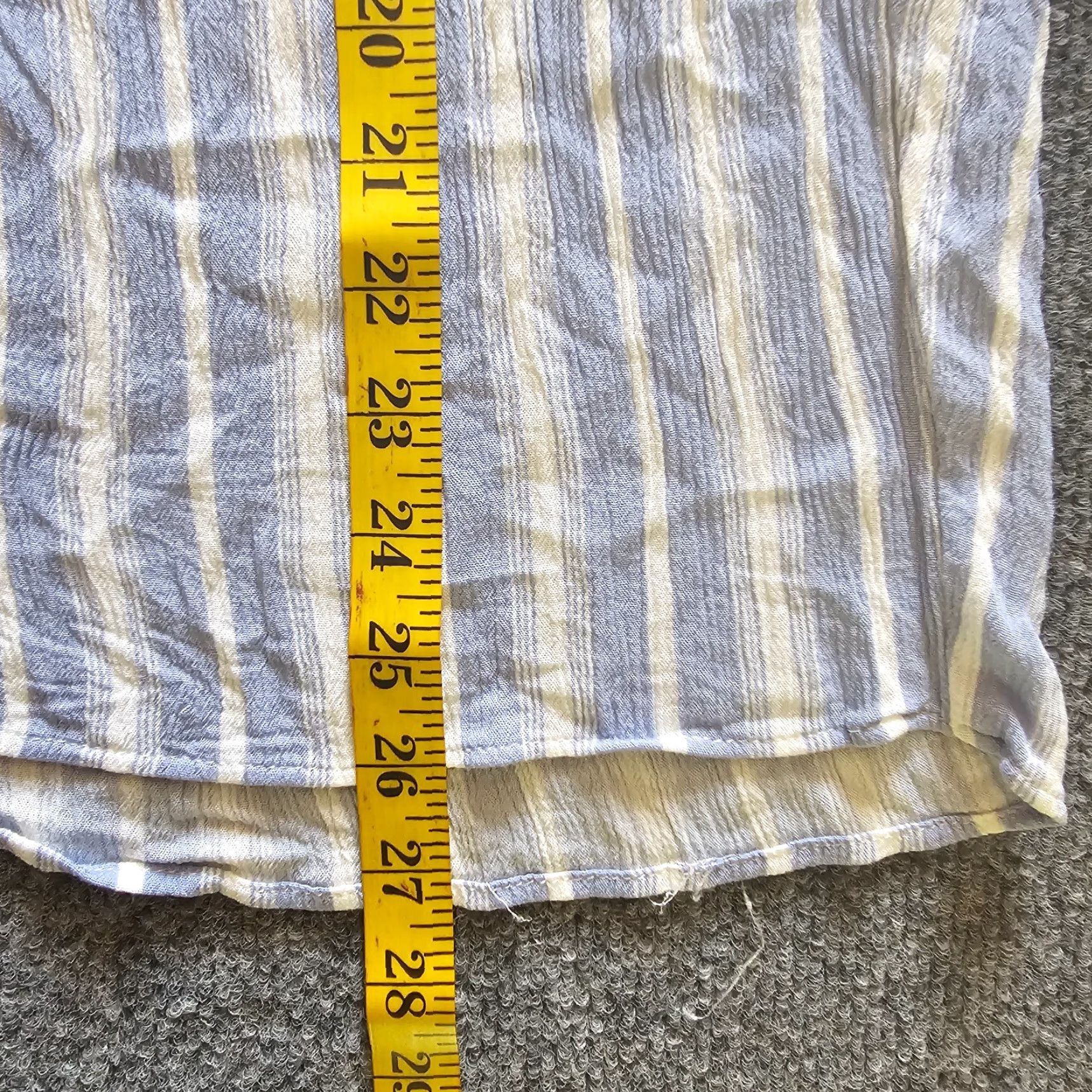 Torrid Torrid Top Womens 1X Blue White Striped Crochet Trim 3/4 Sleeve Boho Casual Shirt Size XL / US 12-14 / IT 48-50 - 7 Thumbnail