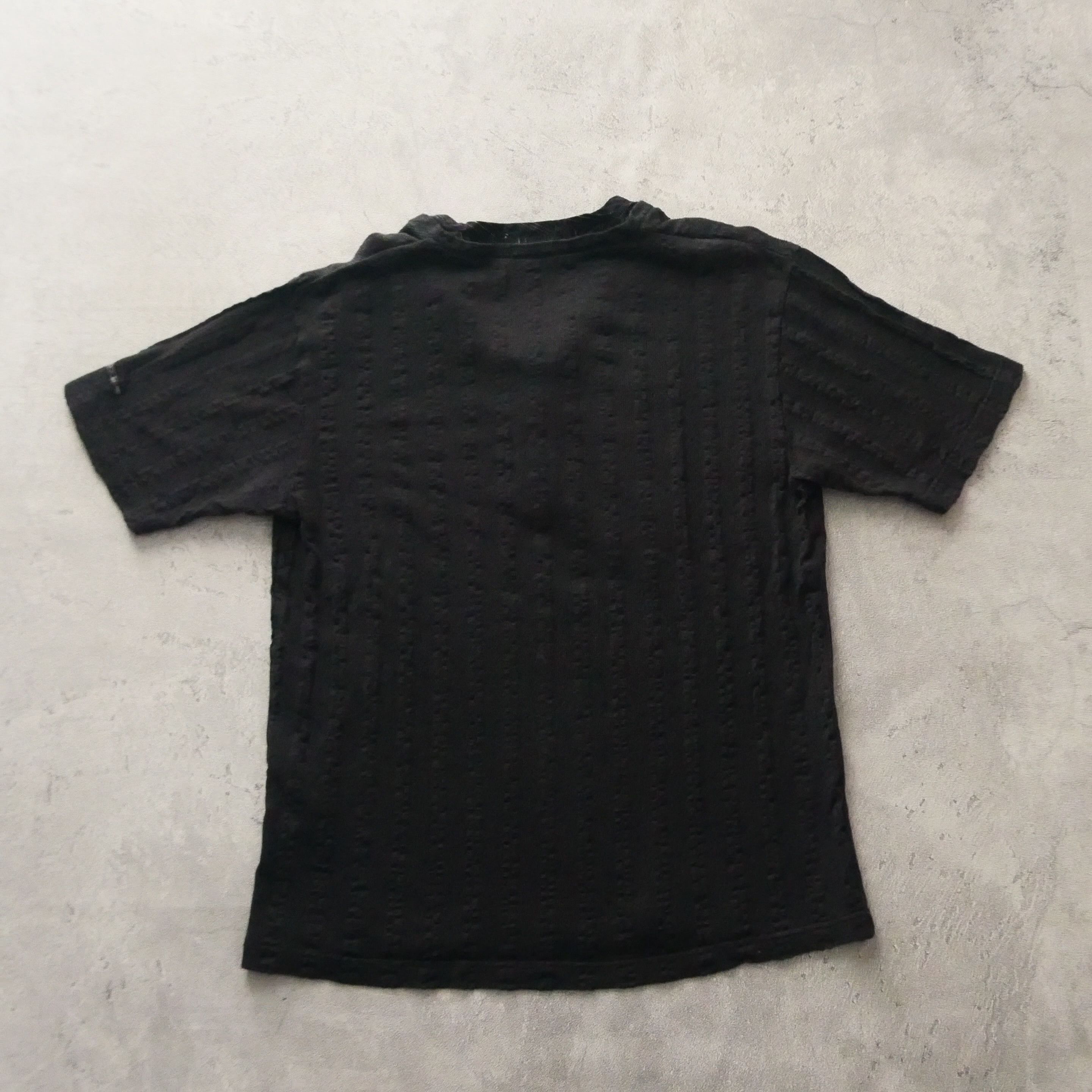 Japanese Brand Saggon Henley Striped Double Layer Black Tshirt Size US M / EU 48-50 / 2 - 8 Thumbnail