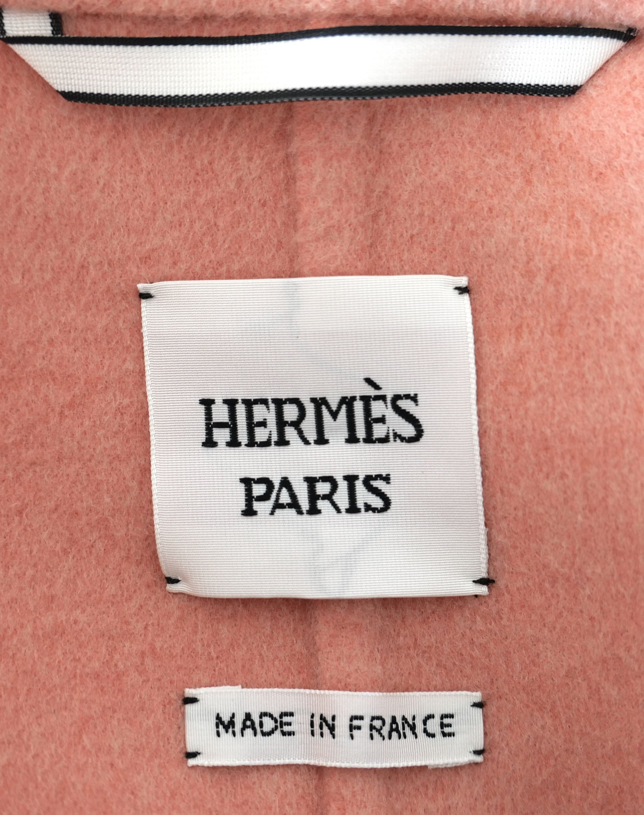 Hermes Hermes Rose Quartz Double Faced Cashmere Cape Fit Jacket Size XS / US 0-2 / IT 36-38 - 10 Thumbnail