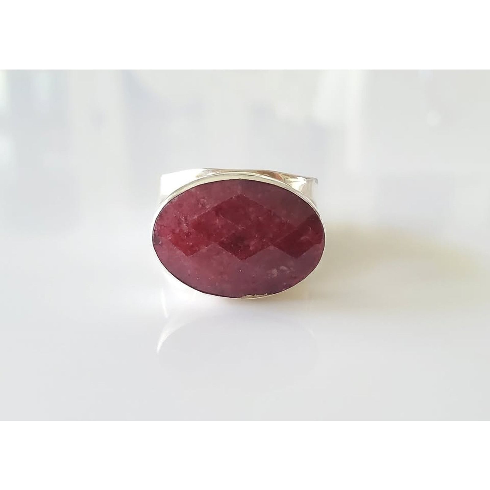 Other Sterling Silver East West Ruby Ring Size ONE SIZE - 1 Thumbnail