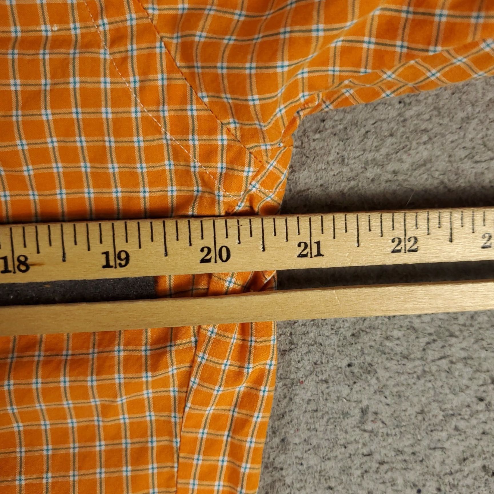 Ralph Lauren Ralph Lauren Dress Shirt Mens 17 Orange Plaid Extra Slim Fit Button-Down Long Sleeve Classic Modern Size 46R - 5 Thumbnail