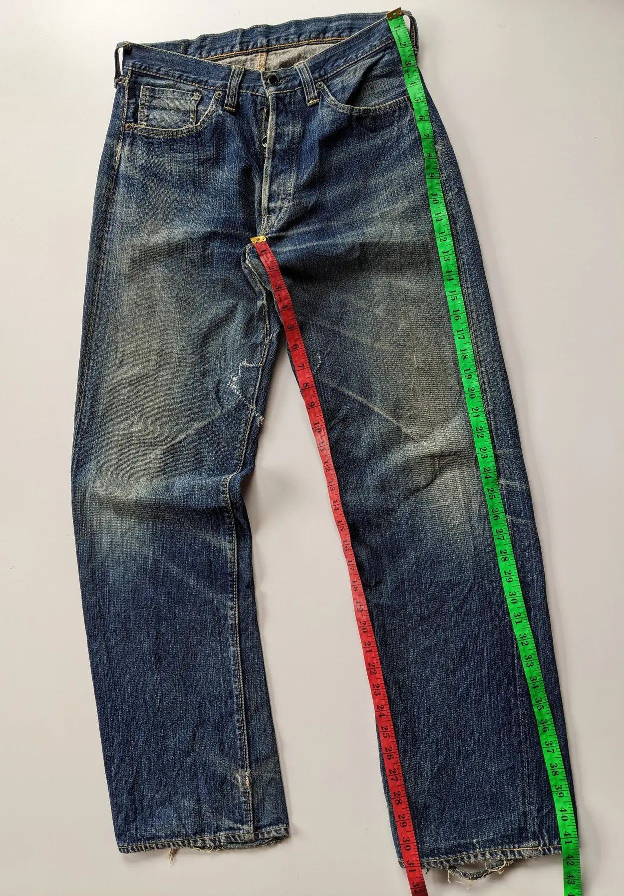 The Real McCoy's Joe McCoy distressed selvedge jeans Size US 30 / EU 46 - 11 Thumbnail