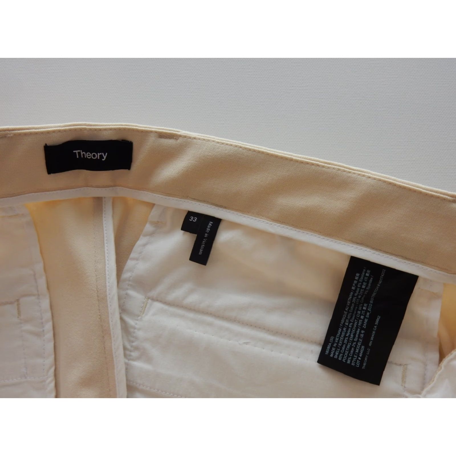 Theory Theory Men’s Pants 33x29 Khakis Flat Front Solid Ivory 90s? Mens Size US 33 - 4 Thumbnail