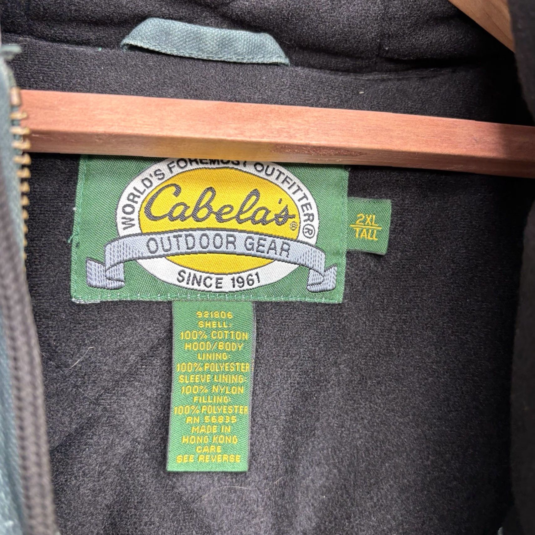 Vintage Cabela's Jacket Mens 2XLT Tall Roughneck Quilted Lined Insulated Canvaswear Bomber Jacket Wind-Resistant Pockets Zip Front Hooded Weathergear Size US XXL / EU 58 / 5 - 4 Thumbnail