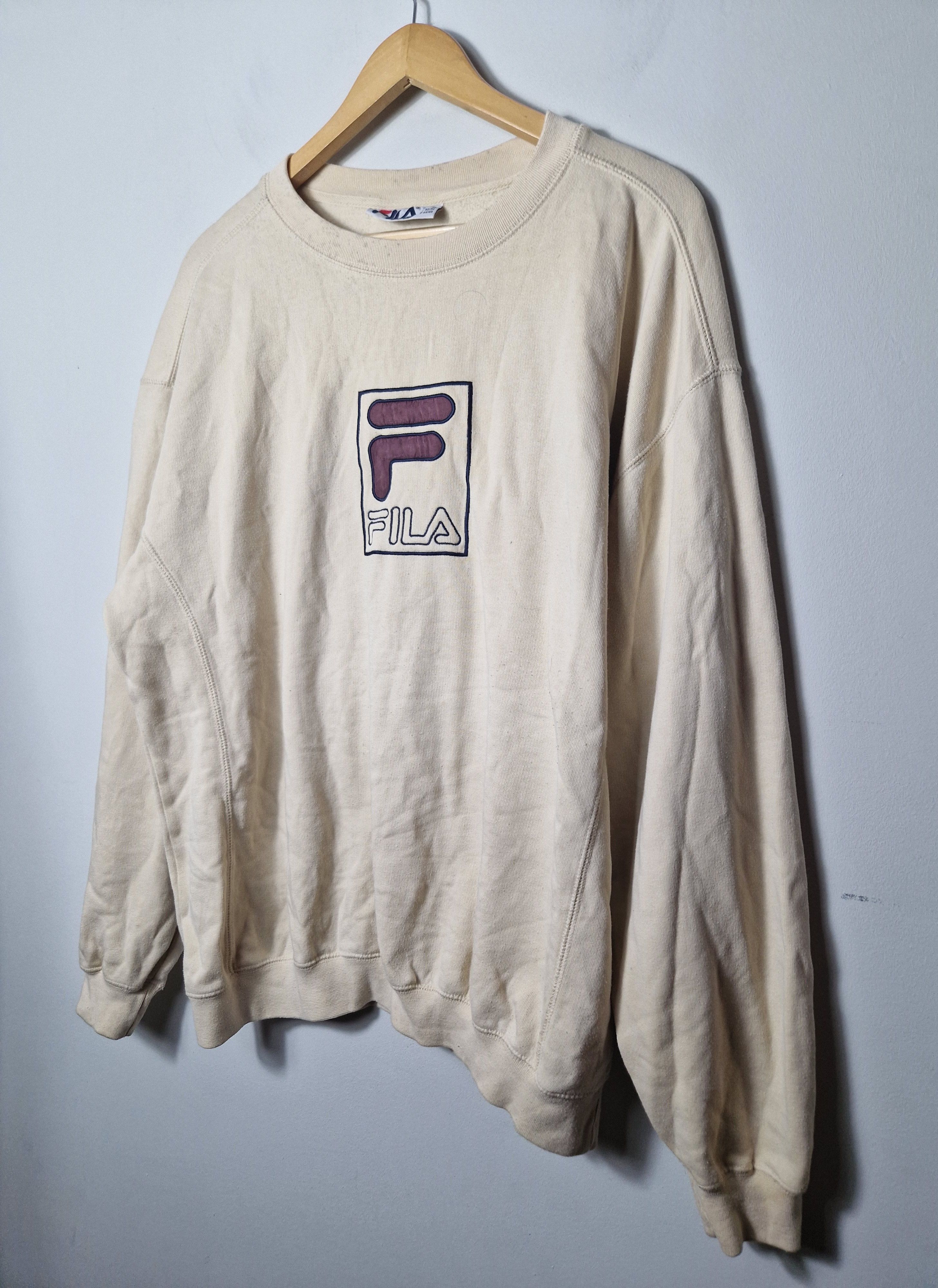 Fila Fila vintage 90s beige sweatshirt Size US XL / EU 56 / 4 - 2 Thumbnail
