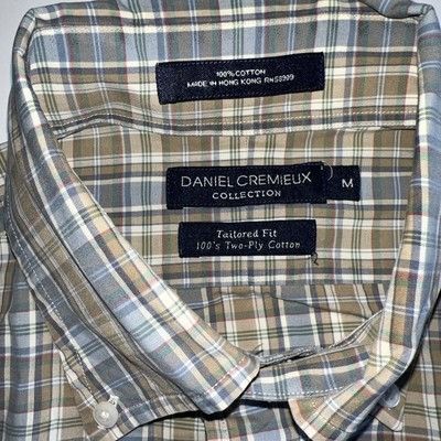 Daniel Cremieux Cremieux Signature Collection Cotton SS Shirt, Tan Blue Med Size US M / EU 48-50 / 2 - 6 Thumbnail