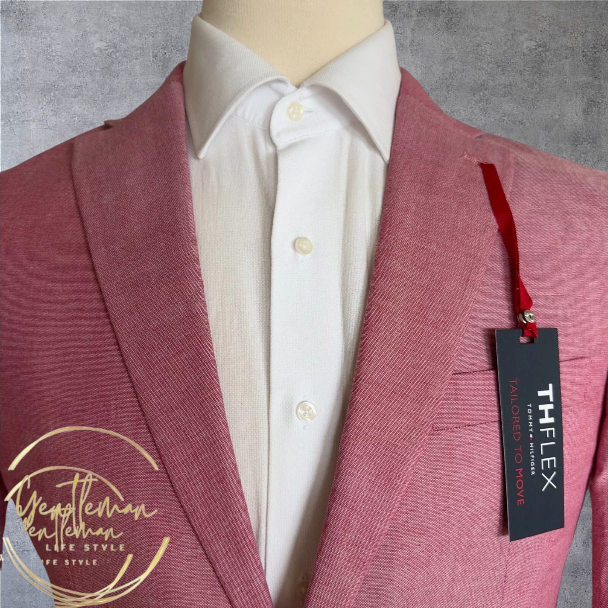 Tommy Hilfiger TOMMY HILFIGER Mens Blazer Sport Coat Jacket 40R Pink Size 38R - 2 Thumbnail