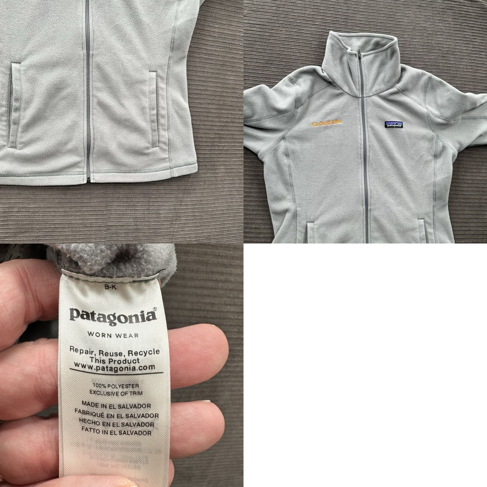 Patagonia Patagonia Sweater Women M Gray Polyester Fleece Embroidered Logo Zipper Pockets Mock Neck Pullover Fashion Outdoor Lightweight Size M / US 6-8 / IT 42-44 - 8 Thumbnail