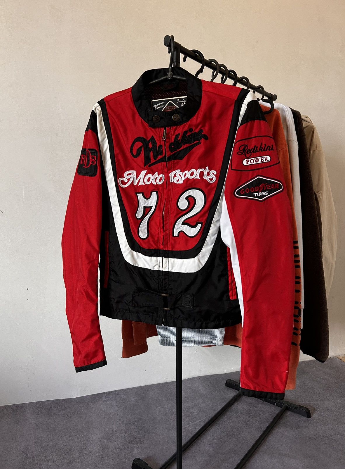 image of Vintage Redskins Racing Jacket Big Logo Nascar Y2K in Black/Red, Men's (Size Medium)