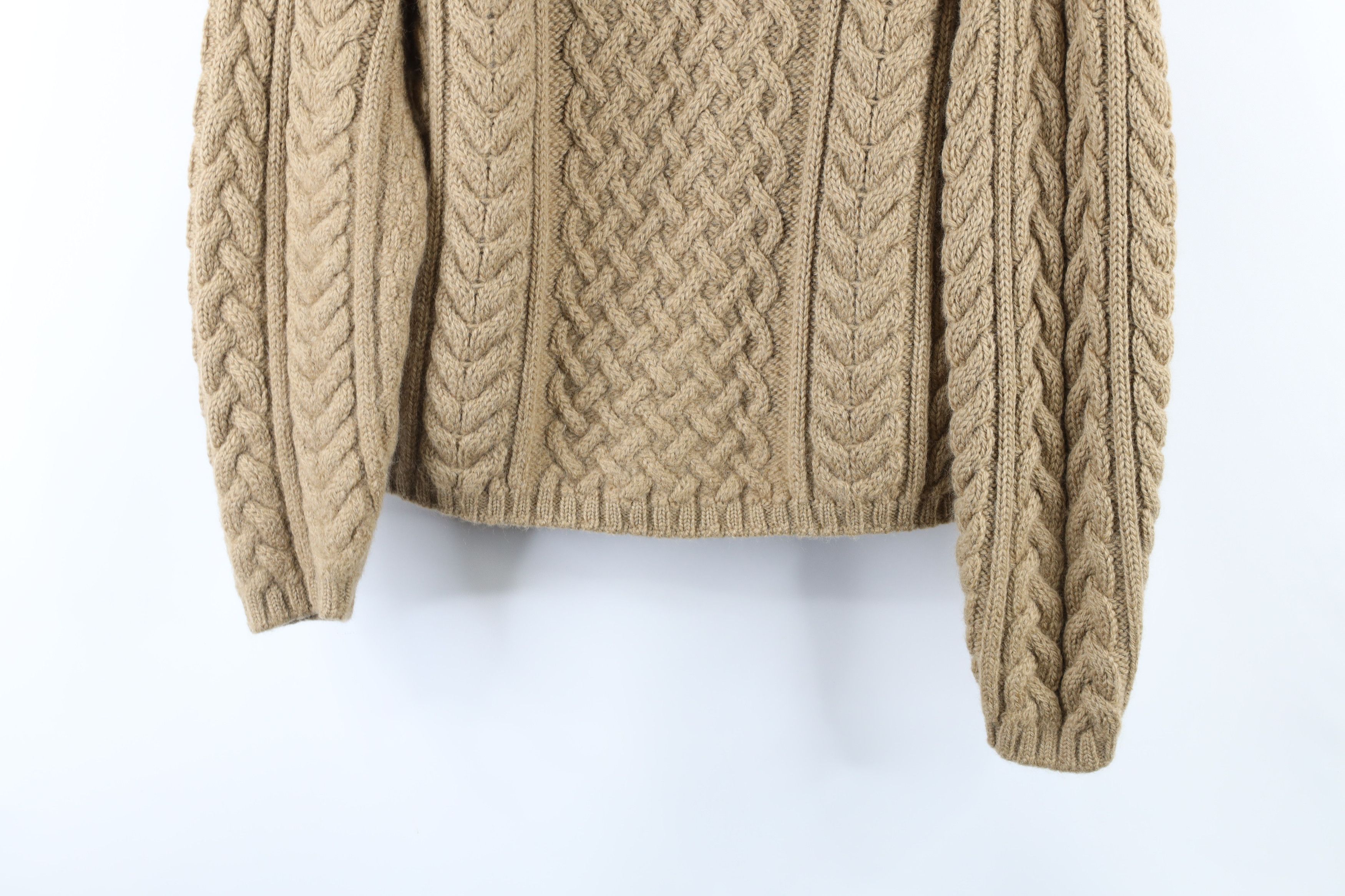 Vintage Vintage 90s Wool Cable Knit Fisherman Turtleneck Sweater Size M / US 6-8 / IT 42-44 - 3 Thumbnail