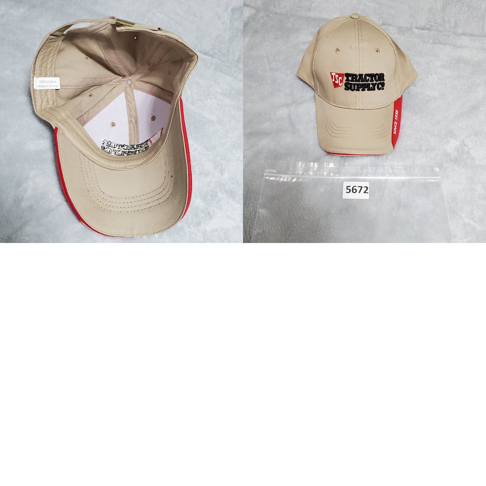 Vintage Tractor Supply Co. Hat Men's Beige Cotton Adjustable Strapback Cap One Size Size ONE SIZE - 8 Thumbnail