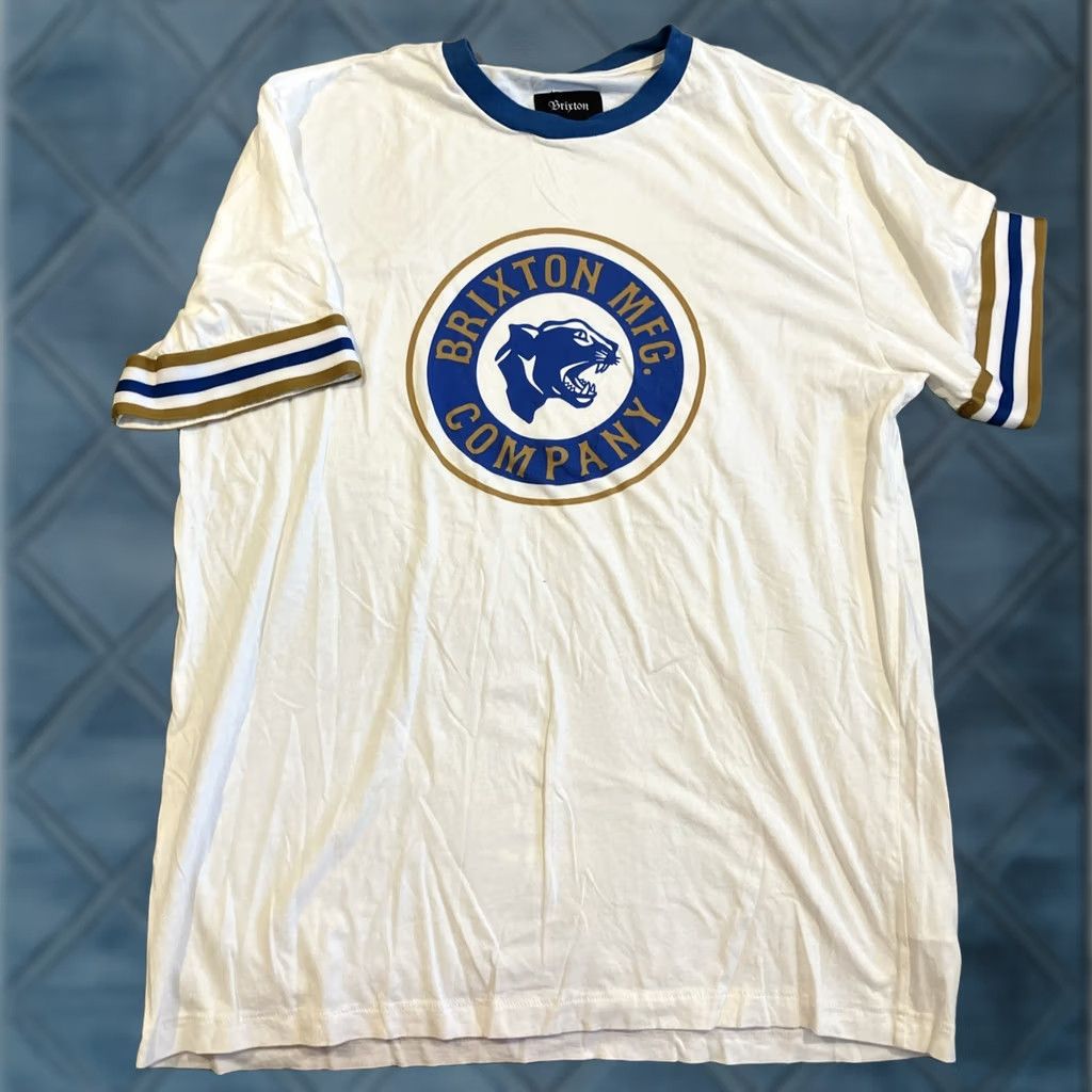Brixton Brixton T-Shirt White Short Sleeve Ringer Baseball Men XXL Regular Size T-Shirt Emroidered Logo Size US XXL / EU 58 / 5 - 1 Thumbnail