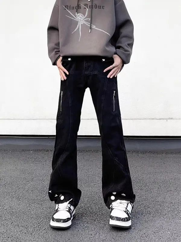 VIBE High street washed black patchwork bootcut jeans Size US 34 / EU 50 - 5 Thumbnail